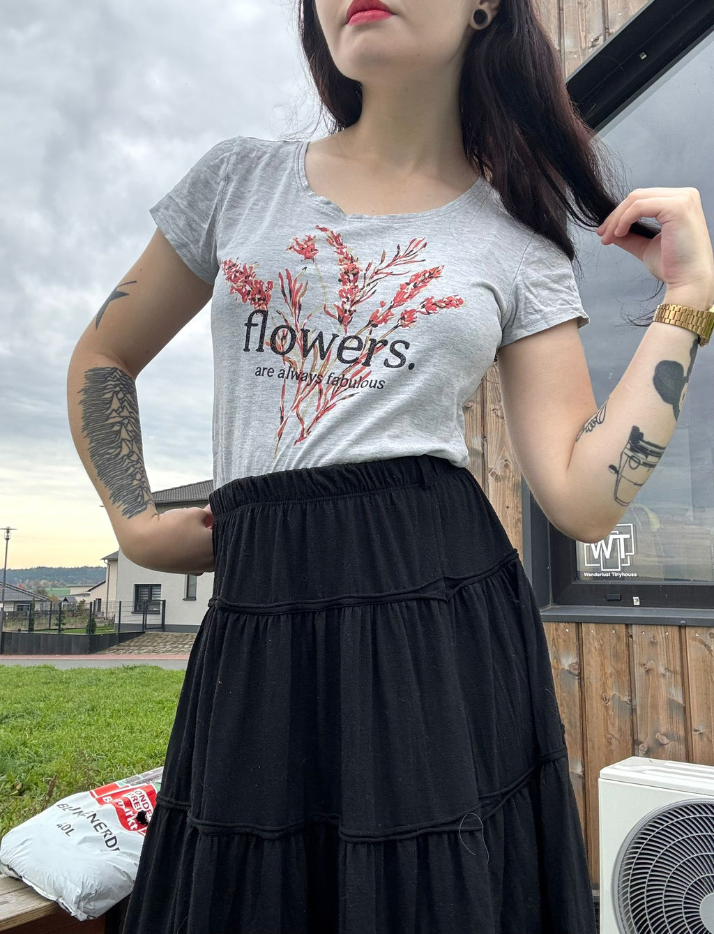 ever.me takko kurzarm shirt tshirt sommer tailliert flowers print druck basic sport muster