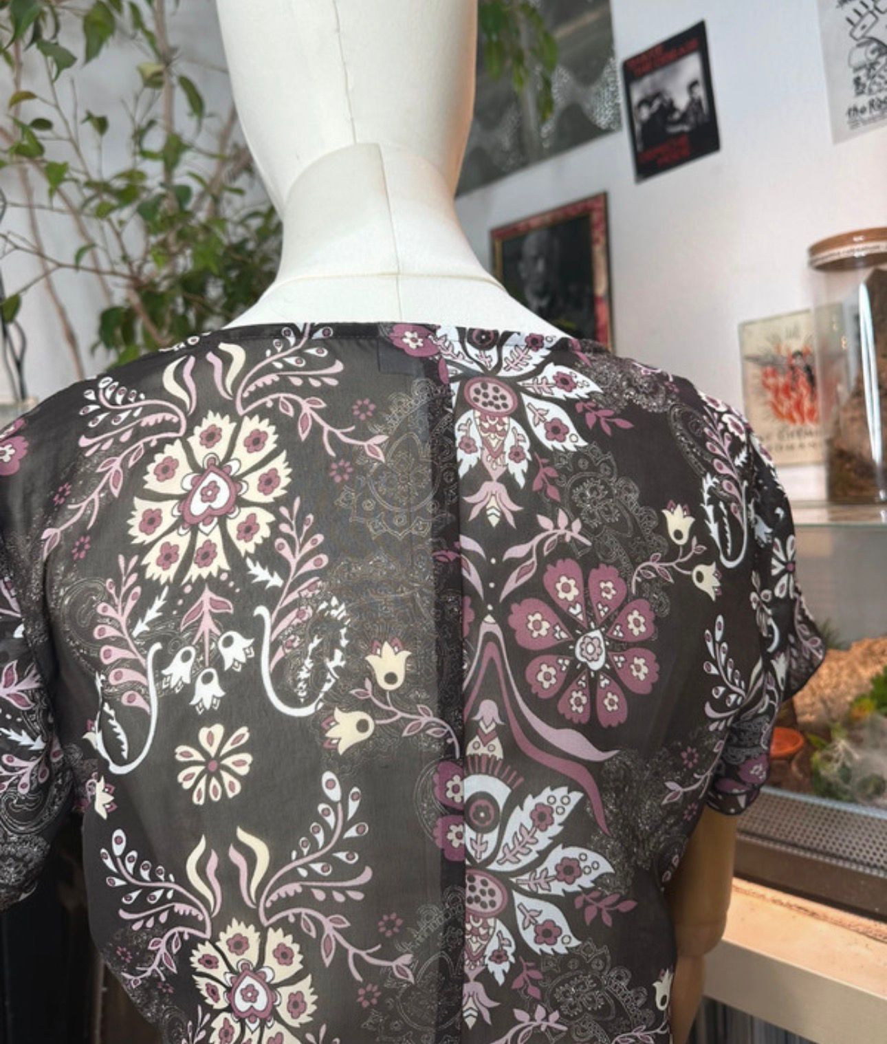 mesh wickeltop top wickel v-ausschnitt durchsichtig blumen floral muster y2k 90s