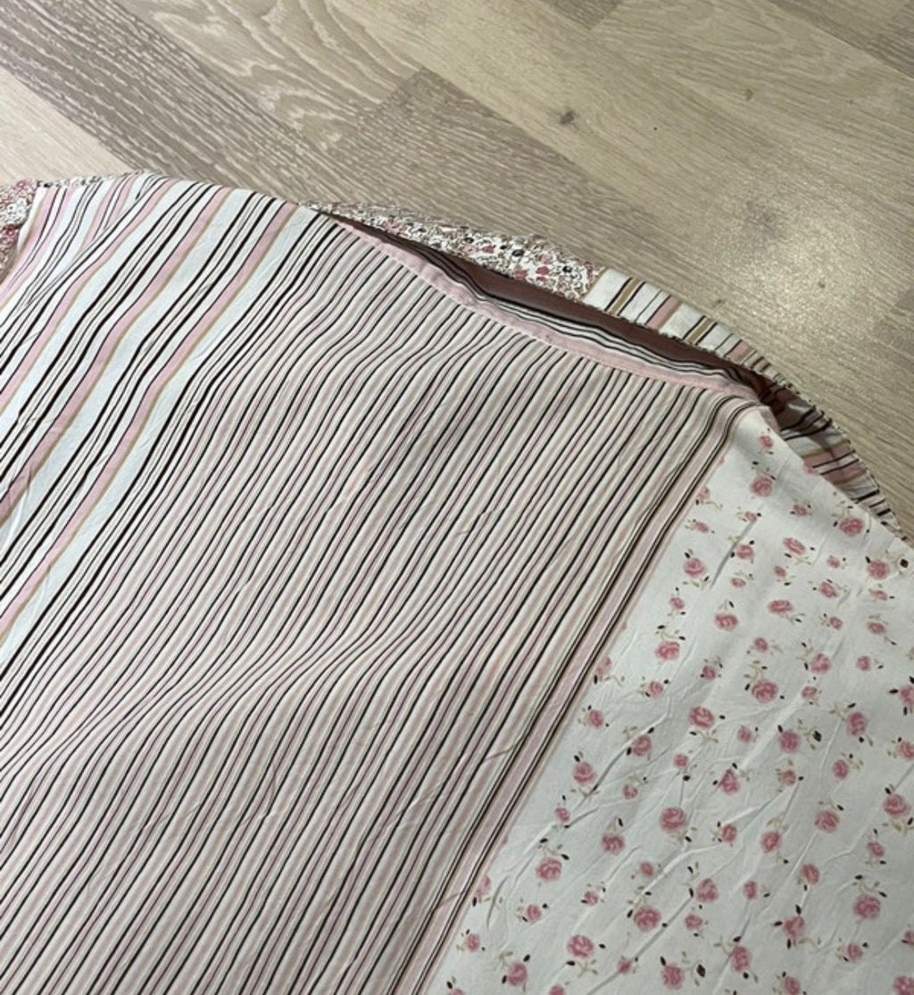 oversized kurzarm bluse hemd kragen floral striped streifen muster blumen sommer print