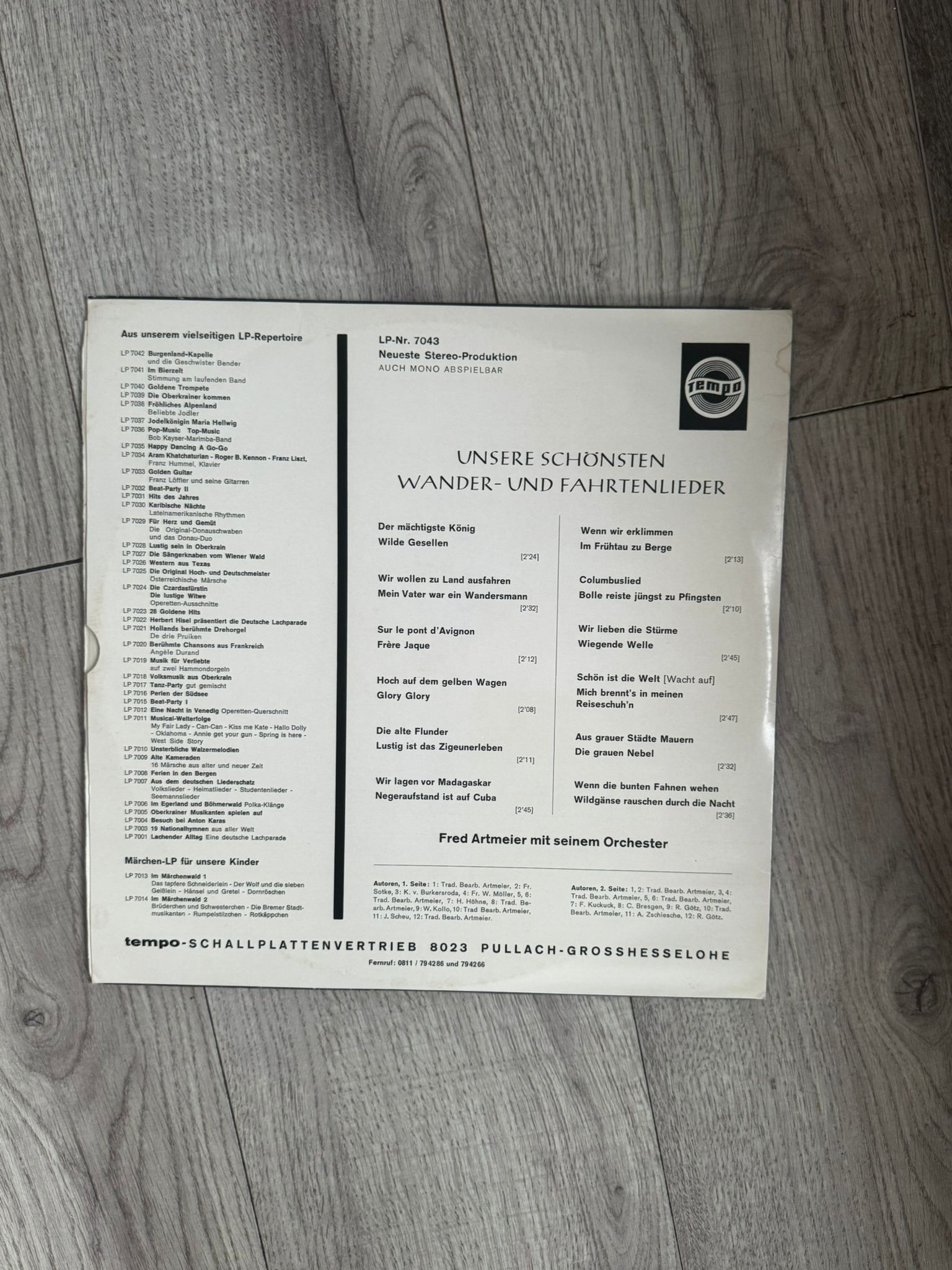 Fred Artmeier Und Sein Orchester - Unsere Schönsten Wander- Und Fahrtenlieder