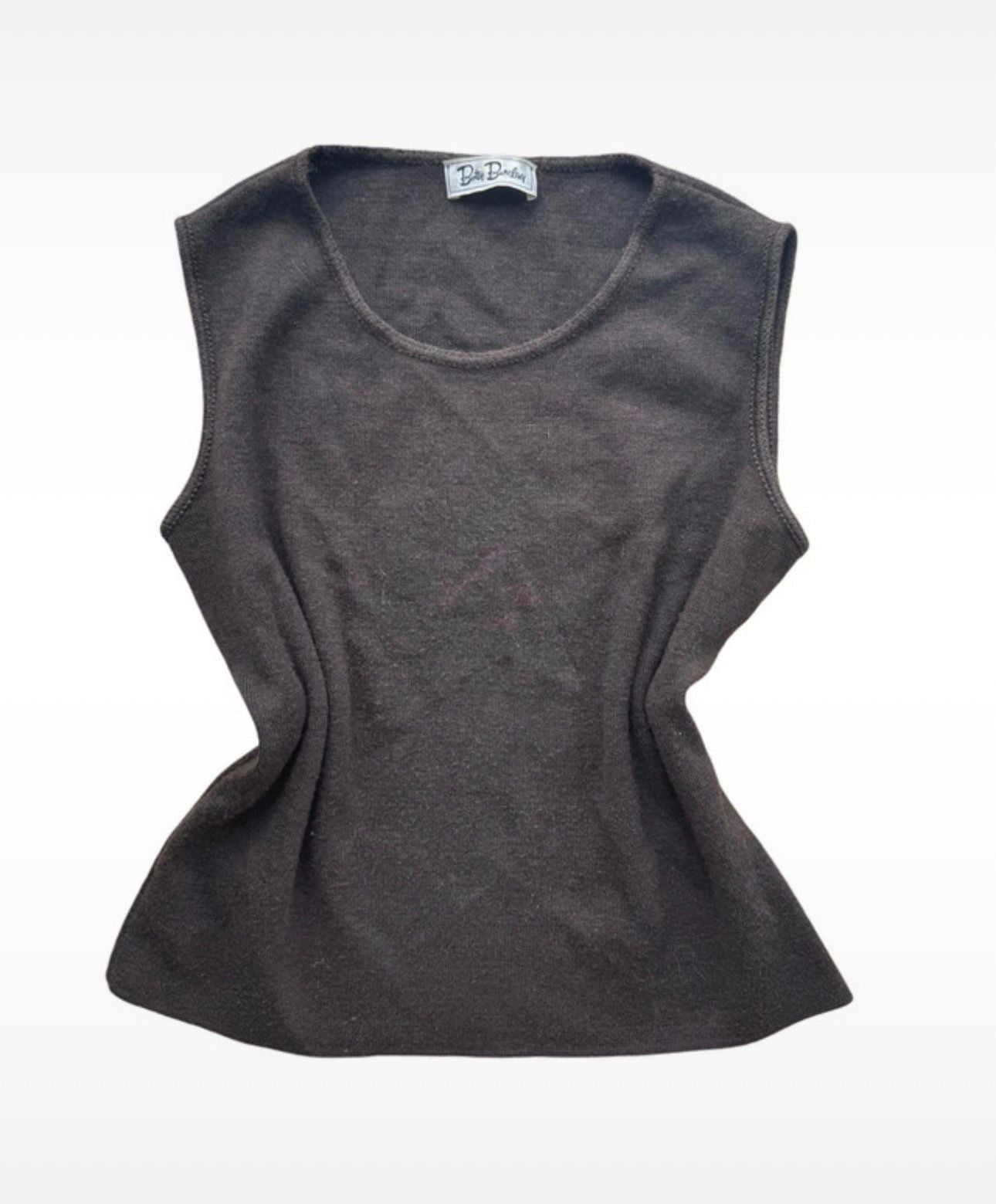 vintage y2k weste pollunder ärmellos warm winter kragenlos stretch cottage 90s