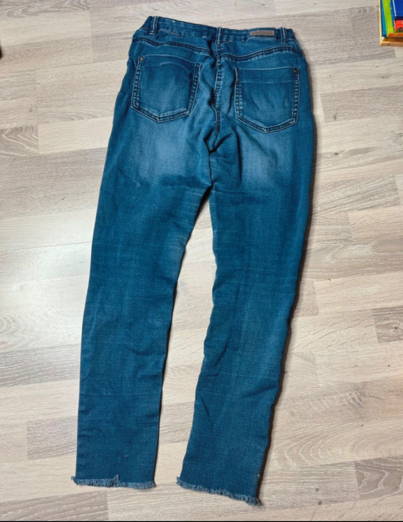 mid waist rise skinny jeans hose skin stretchy fit slim herbst ripped used look