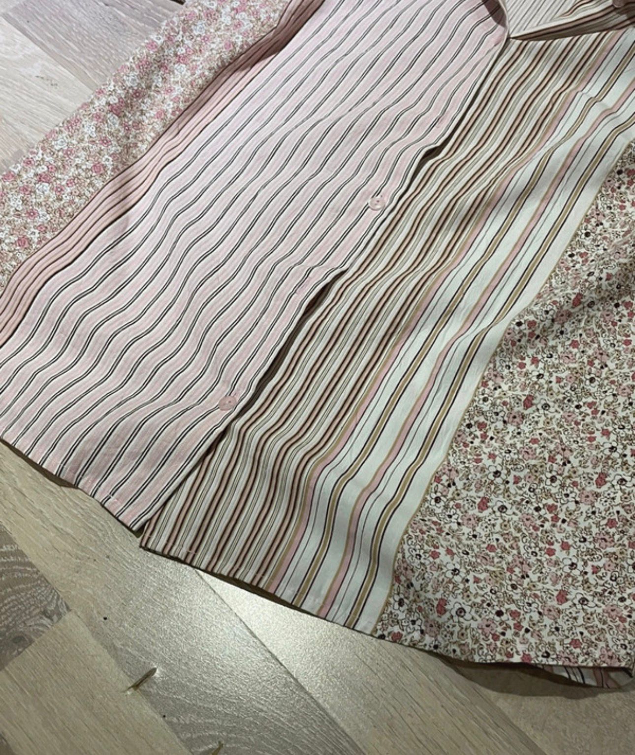 oversized kurzarm bluse hemd kragen floral striped streifen muster blumen sommer print