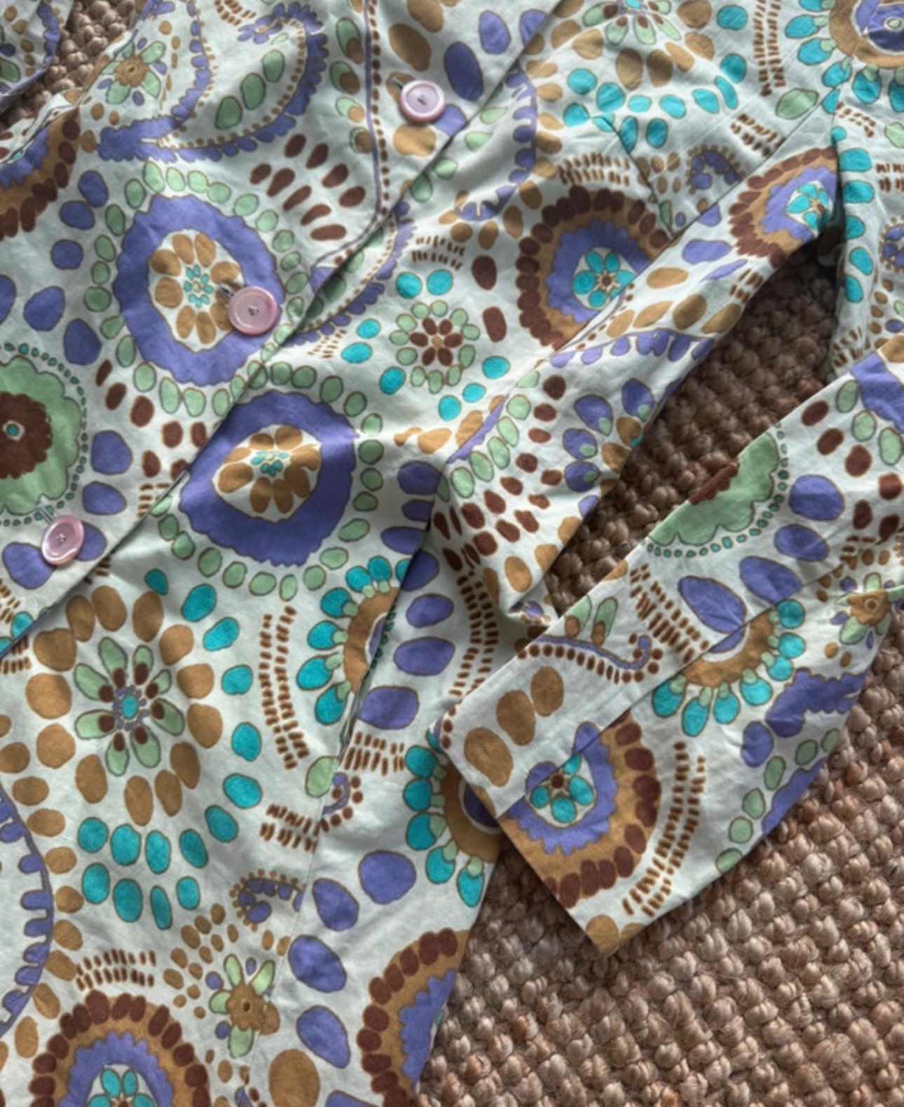 langarm longsleeve kragen jacke leicht retro print muster mantel geometrisch vintage 90s