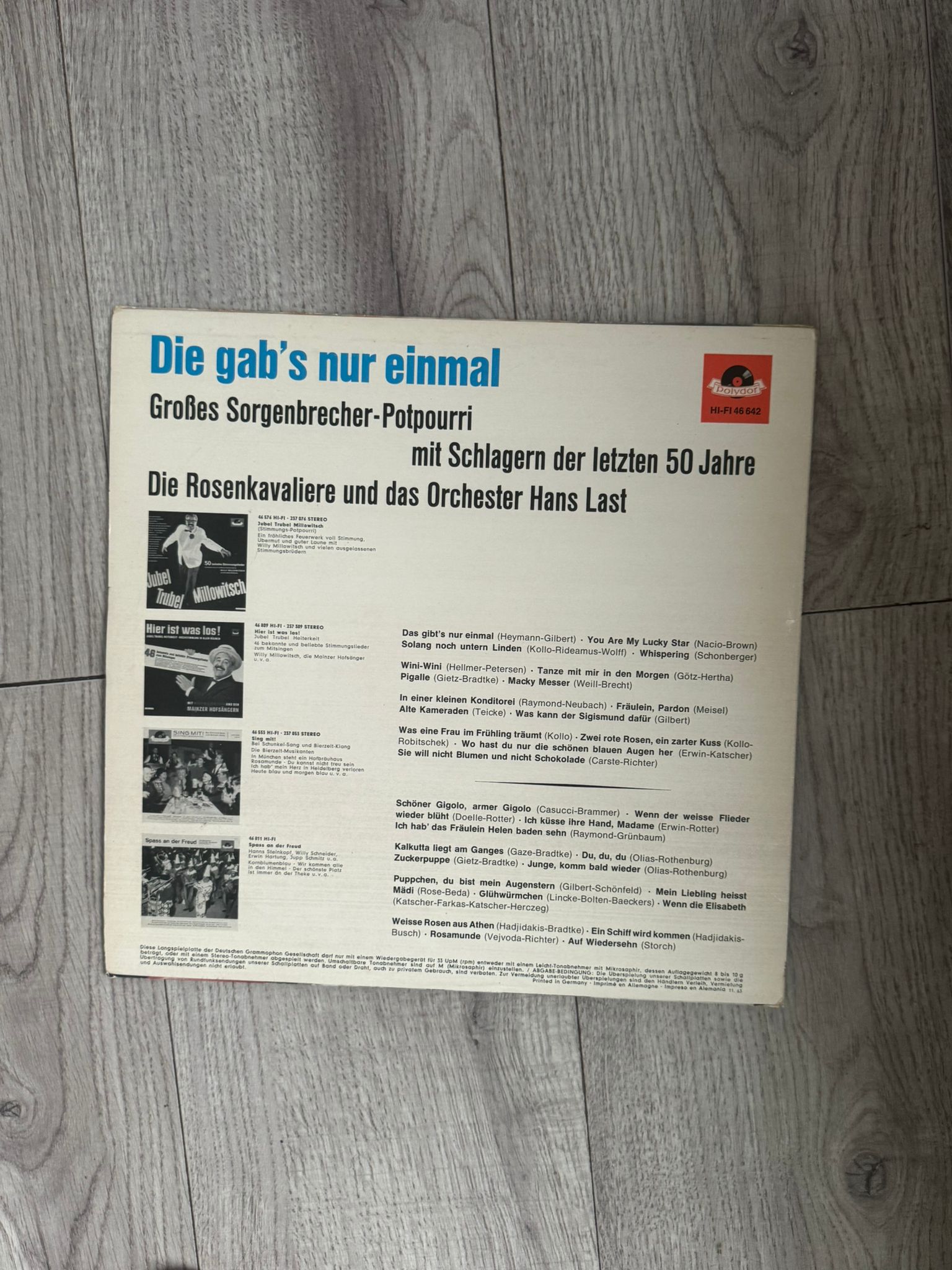 Die Rosenkavaliere, Orchester Hans Last - Die Gab's Nur Einmal