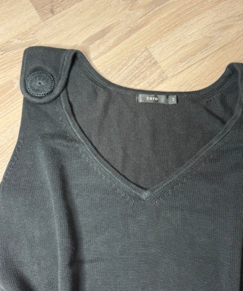 v-ausschnitt träger kleid mini minikleid ärmellos wolle winter warm dress oversized