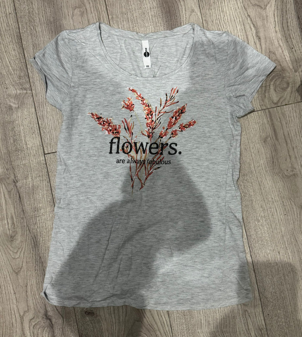 ever.me takko kurzarm shirt tshirt sommer tailliert flowers print druck basic sport muster