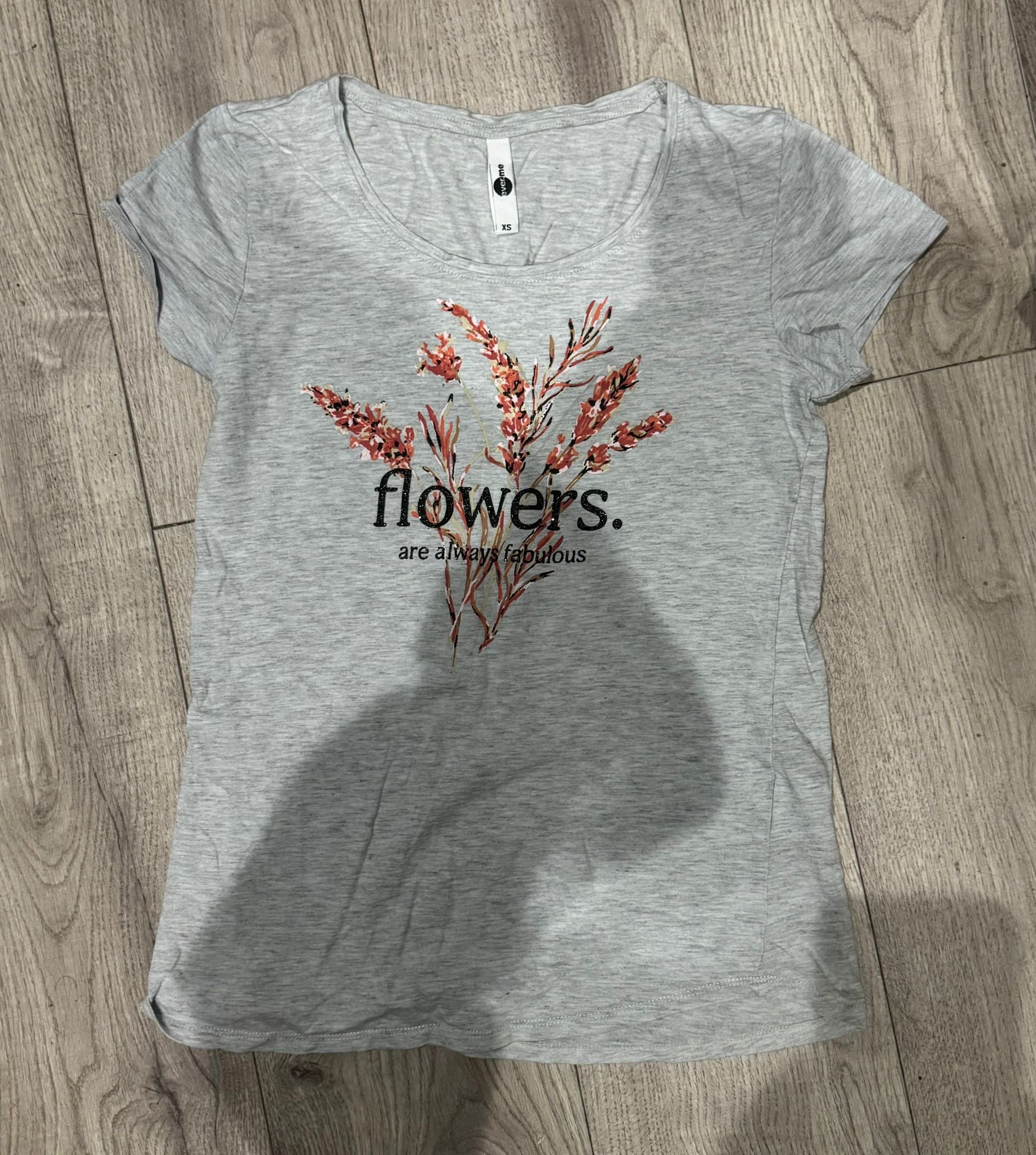 ever.me takko kurzarm shirt tshirt sommer tailliert flowers print druck basic sport muster