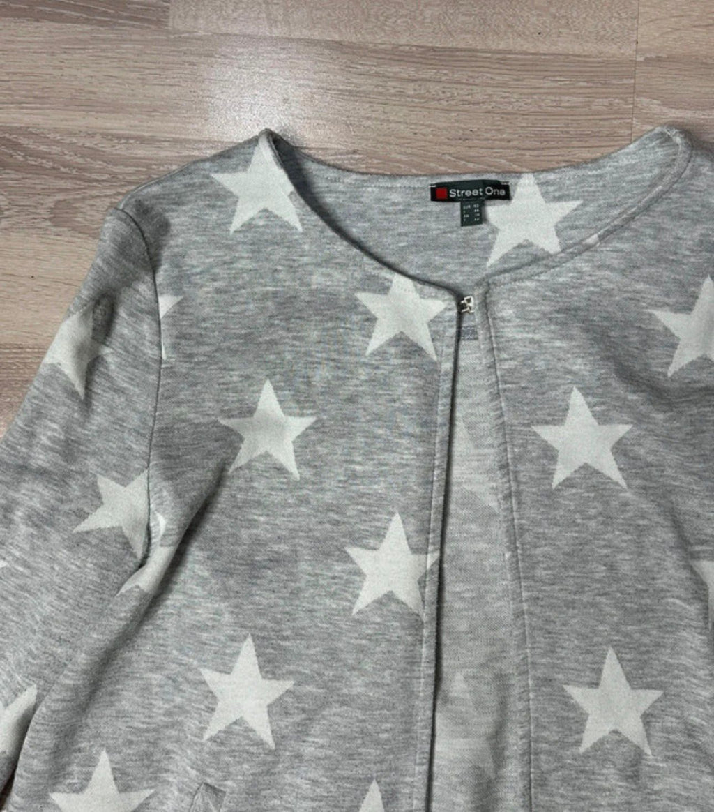 oversized langarm longsleeve jacke cardigan strickjacke stern star muster motiv herbst warm strick