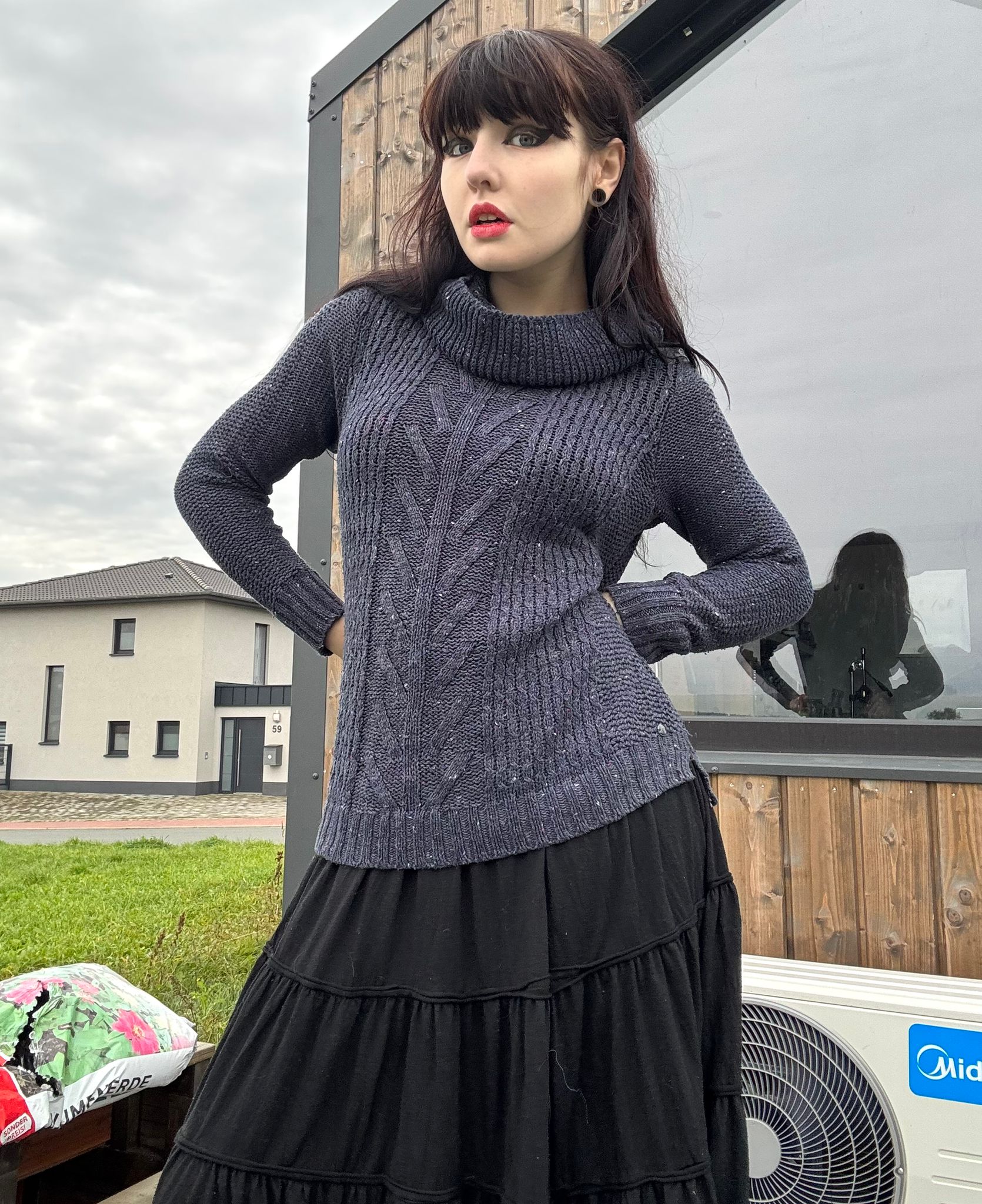 oversized langarm longsleeve rollkragenpullover wolle warm winter pullover pulli rollkragen strick