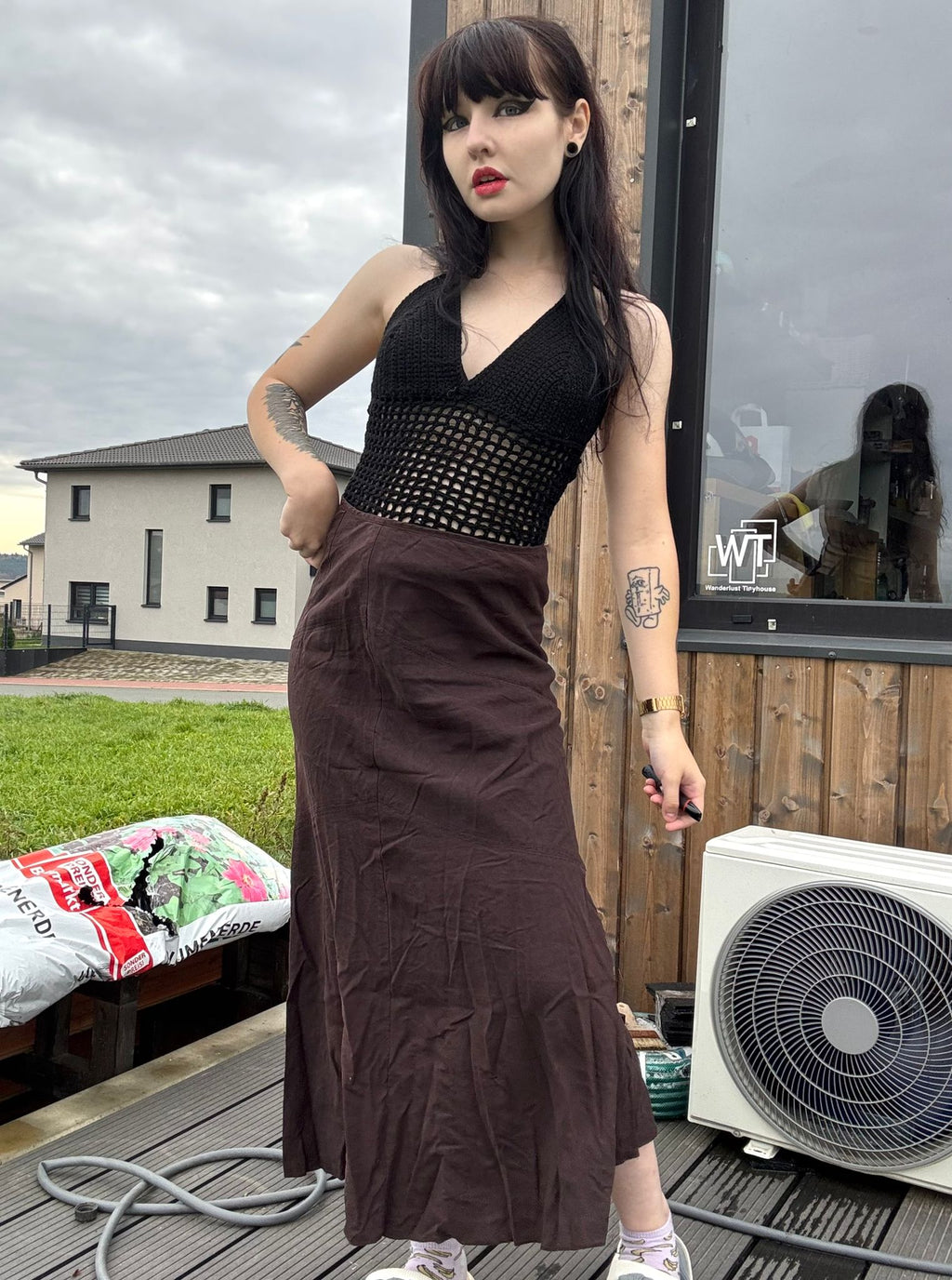 maxi high waist rise rock skirt lang mermaid goth vintage sommer retro y2k