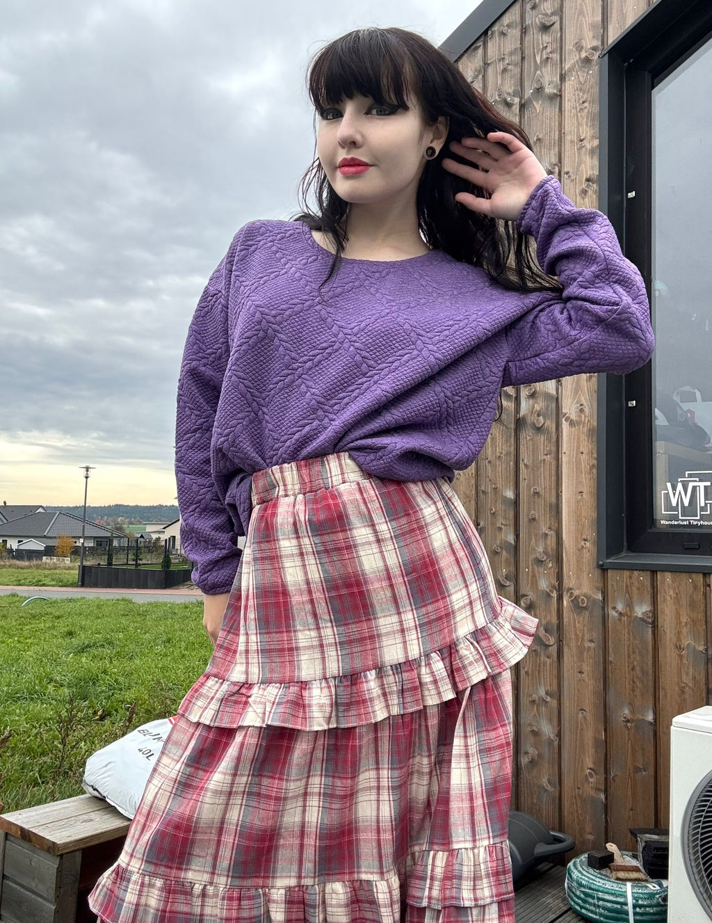 oversized baggy langarm longsleeve winter pulli pullover sweater retro muster warm