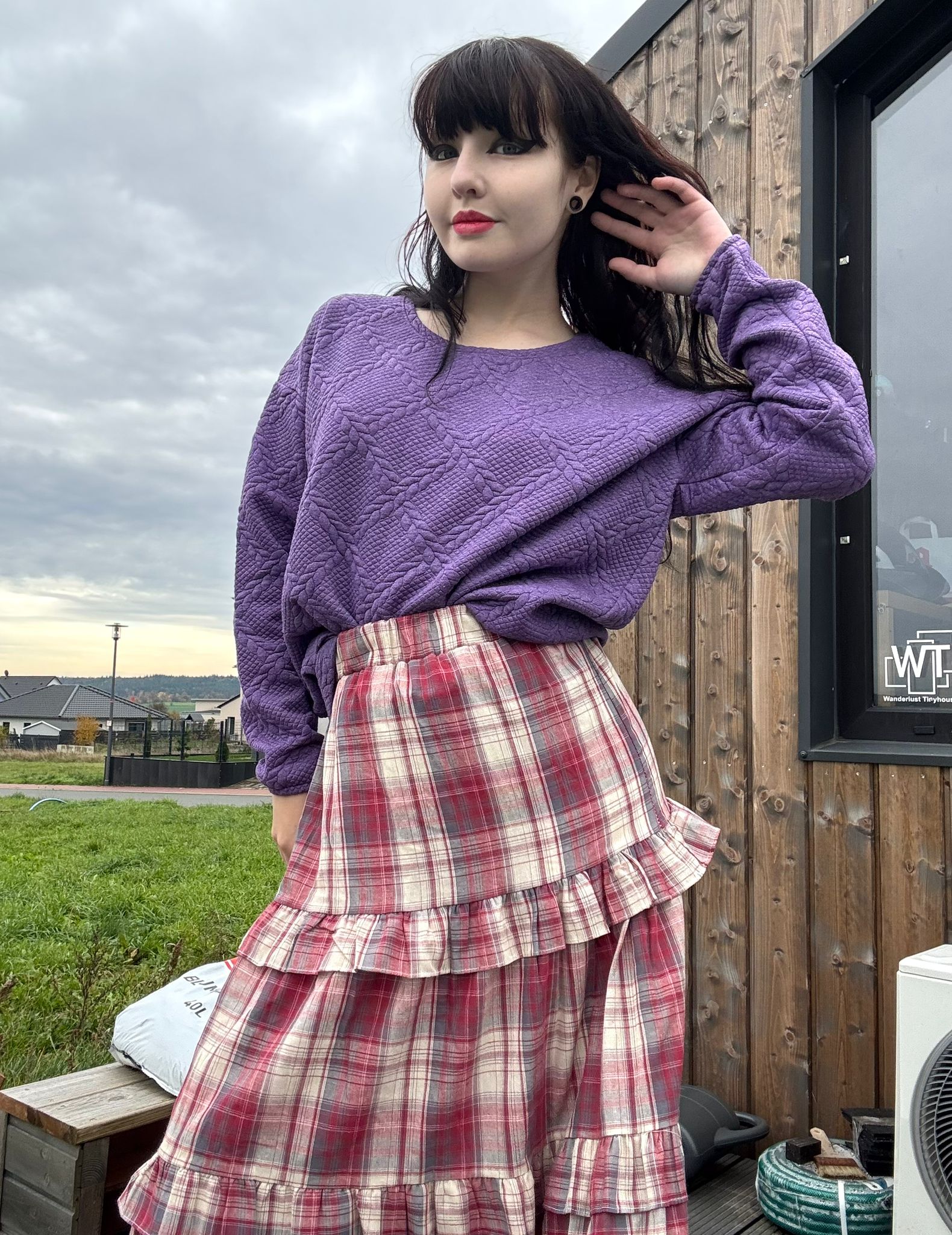 oversized baggy langarm longsleeve winter pulli pullover sweater retro muster warm