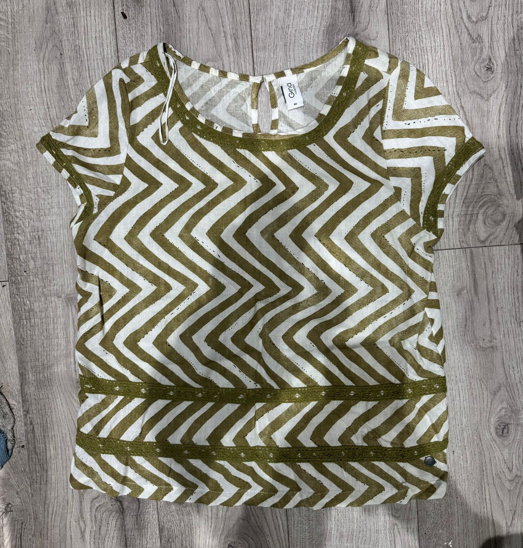 g!na kurzarm hosenanzug set zwei zweiteilig top hose pluderhose sommer muster overall baggy luftig