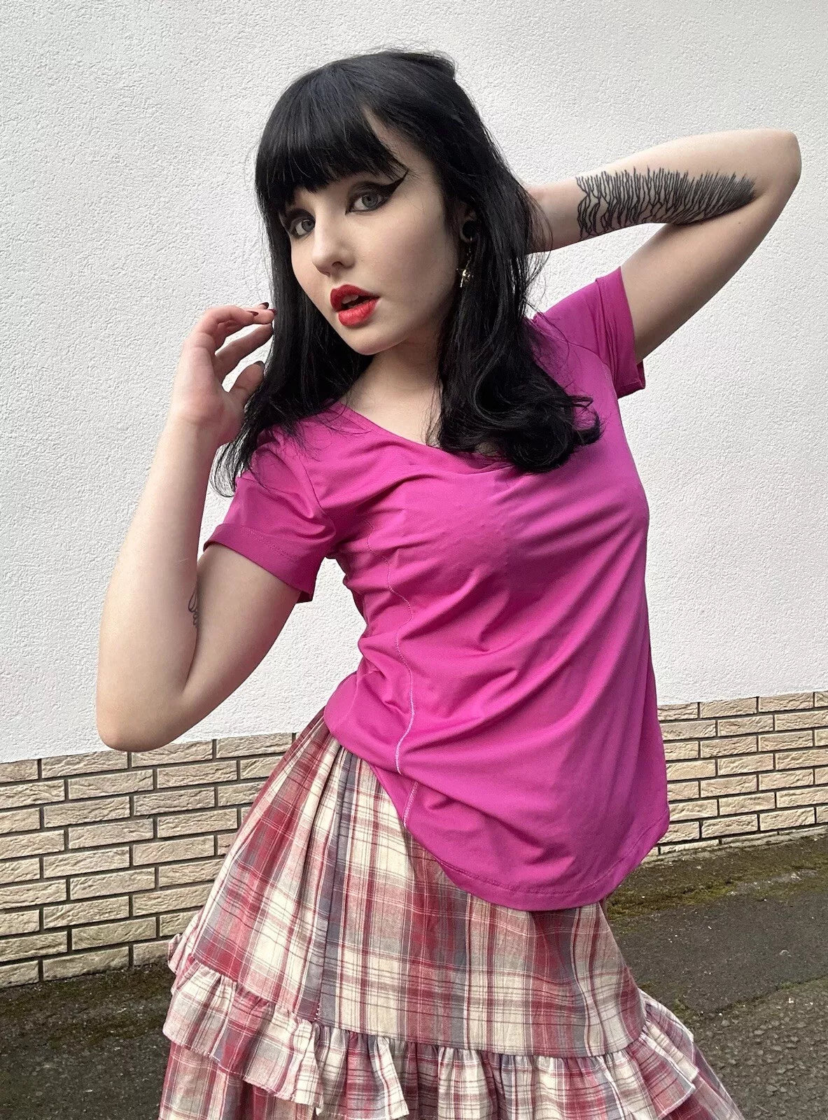 kurzarm neon sport shirt oversized leicht luftig v-ausschnitt fitness gym y2k