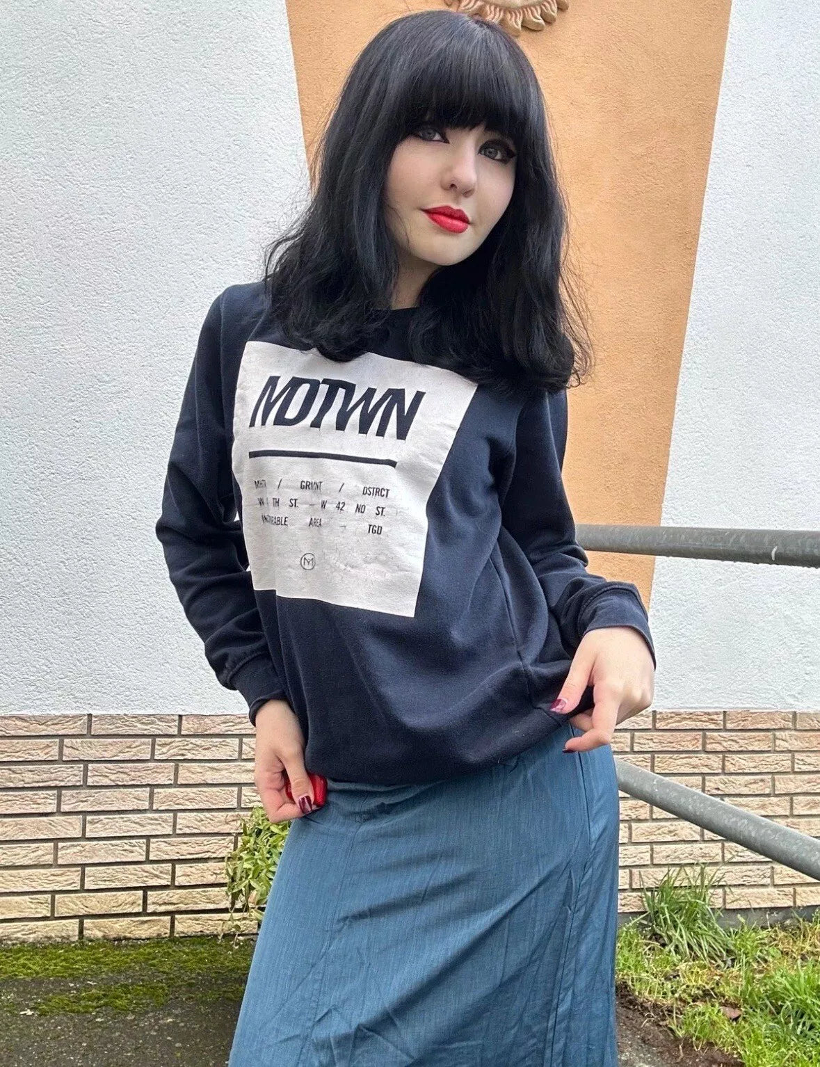 longsleeve langarm sweater motiv logo y2k 70s retro vintage basic