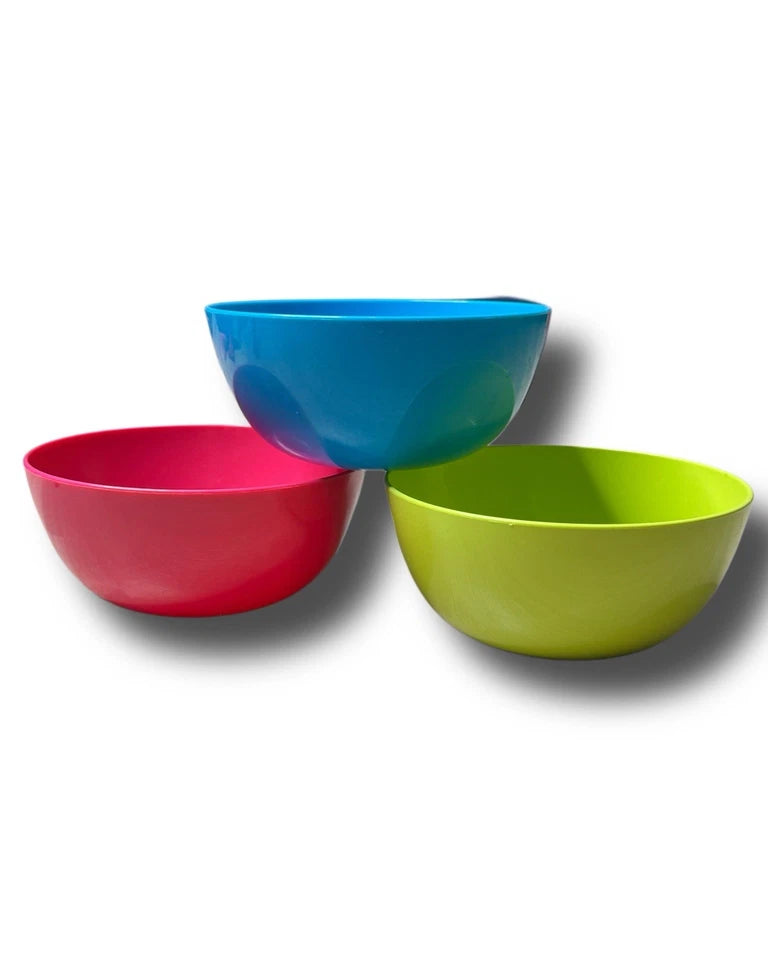 plastik schalen set dreiteilig grillen outdoor schale teller essen bunt retro